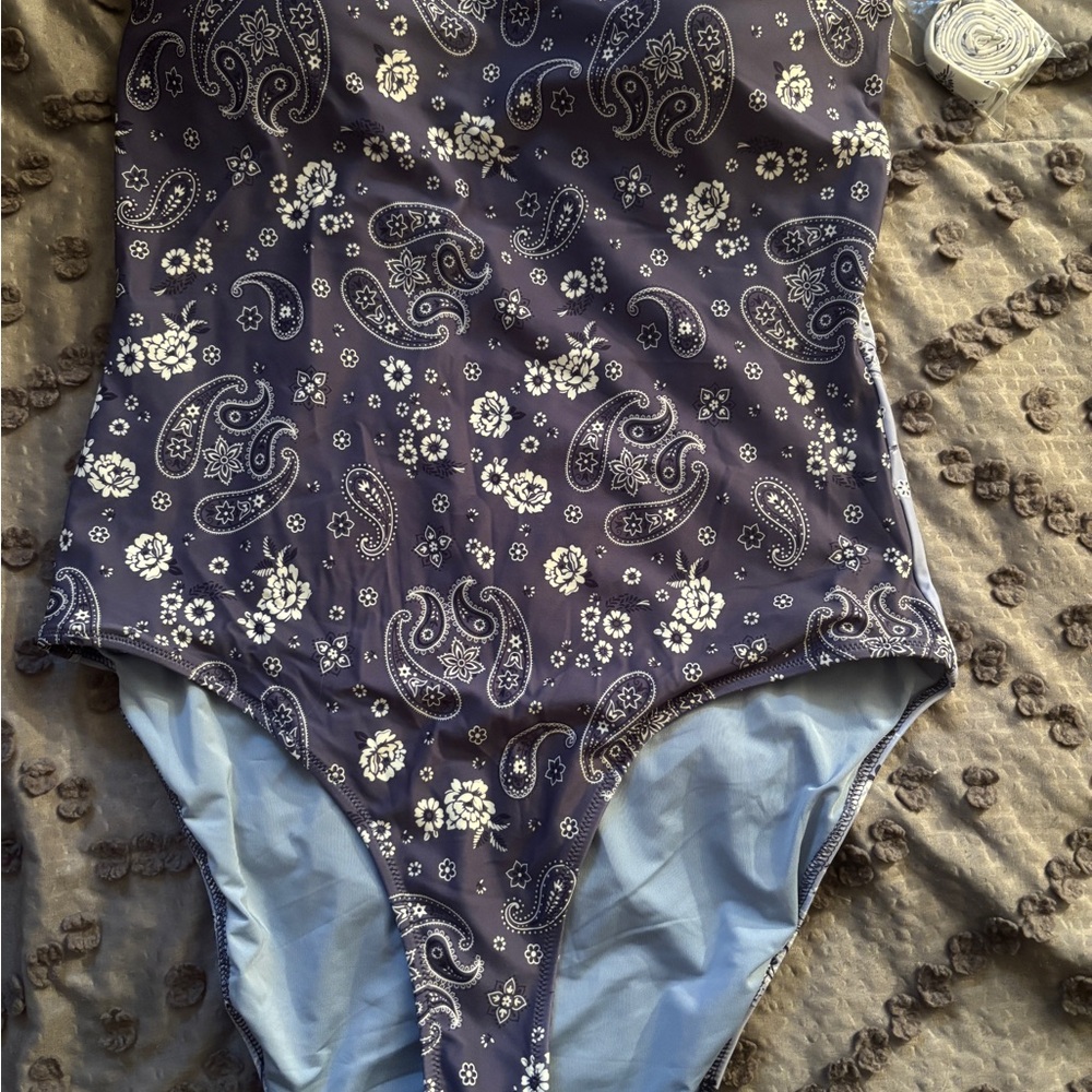 Paisley Print One-Piece Swimsuit Aerie